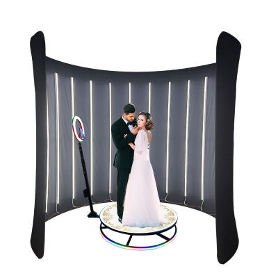 China Wedding High Quality Fast Shipping 360 Photo Booth With Flight Case Led Mirror 360 Photo Booth For Party Family Event Wedding for sale