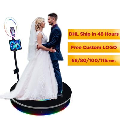 China Wedding Free Props Fast Shipping Portable Photo Booth 360 Stand 360 Photo Booth Machine With Case Or Flying Cart for sale