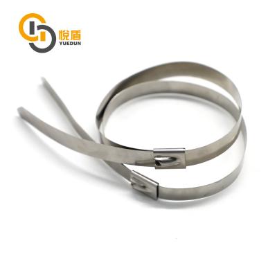 China Anti Corrosion YDST004 Stainless Steel Band Cable Tie 316 Stainless Steel Tie High Strength Peg Non-flammability Anti Rust for sale