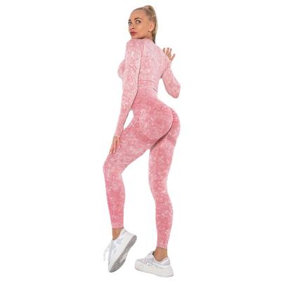 China Breathable Long Sleeve Yoga Set Wholesale Women's Activewear Set Women Cut Out Long Sleeve Fitness for sale