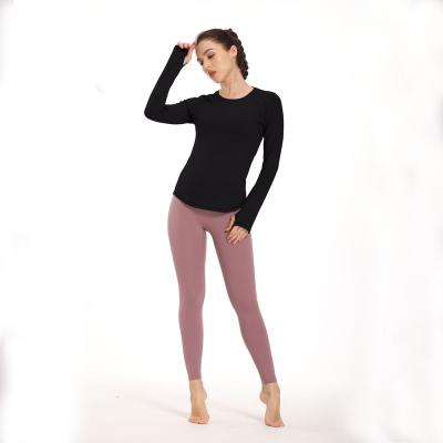 China Long Sleeve Yoga Shirt Long Sleeve Yoga Tops Women Compression Long Sleeve Breathable Yoga Shirt for sale