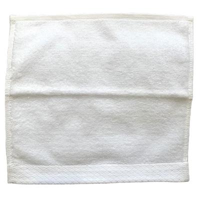 China Dobby CFL Hotel Wash Cloth Towel 100 Pure White Cotton 16s 21s 32s Low MOQ for sale