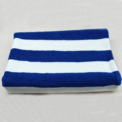 China China Supplier Canton Luxury Hotel Towels Blue Stripe Pool Soft Beach Towel for sale