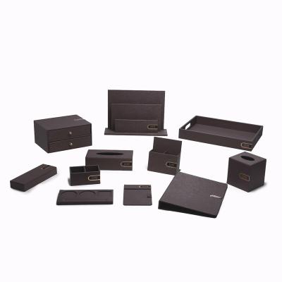 China Restaurant Serving Hotel And Restaurant Supplies Leather Desk Accessories With Customized Logo for sale