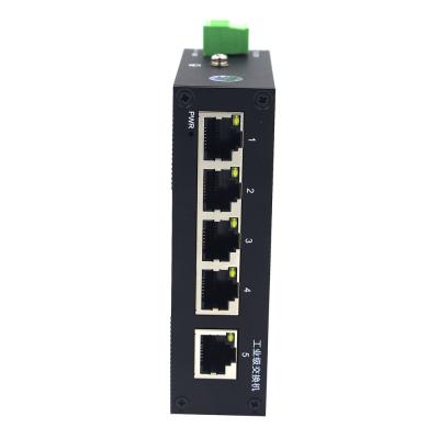 中国 100M 5 RJ45 DC12~52V Power Supply Guide Rail Industrial Rail Type Ethernet Switch 1.4Gbps 販売のため