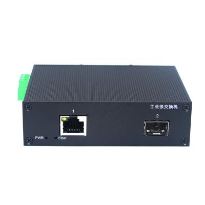 China Low Cost 100M 1 1 SFP Electrical Connect Optical Type Ethernet DC12~52V Industrial Power Supply Guide Rail Switch 1.4Gbps à venda