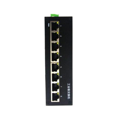 China 100M 8 Port Electrical Ethernet RJ45 DC12~52V Power Supply Guide Rail Industrial Switch Unmanaged 1.4Gbps à venda