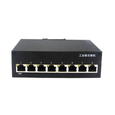 China Low Cost 100M 8 Port Electrical Type Ethernet RJ45 DC12~52V Power Supply Guide Rail Unmanaged Industrial Switch 1.4Gbps for sale