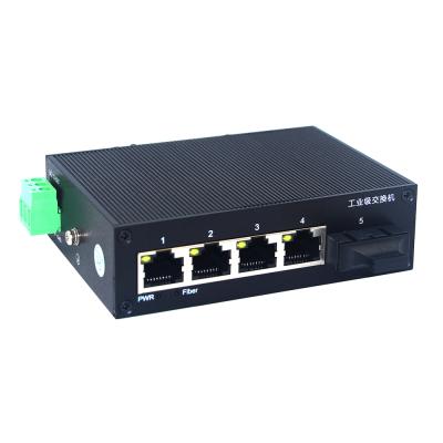 中国 Low Cost 100M 4 1 Double-fiber 20KM DC12~52V SC Interface Electrical Industrial Single-mode Guide Rail Type Ethernet SC Interface Switch 1.4Gbps 販売のため