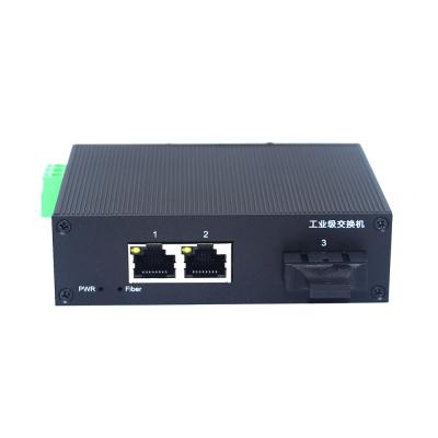 China Low Cost 100M 2 1 Double-fiber 20KM DC12~52V SC Interface Electrical Industrial Optical Singlemode Rail Switch 1.4Gbps Ethernet SC Interface for sale