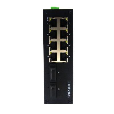 Chine 10-Port DC12~52V 1000M 8 Dual-fiber 20KM DIN Rail Single-mode Electrical Interface SC Ethernet 2 Industrial Switch 20Gbps à vendre