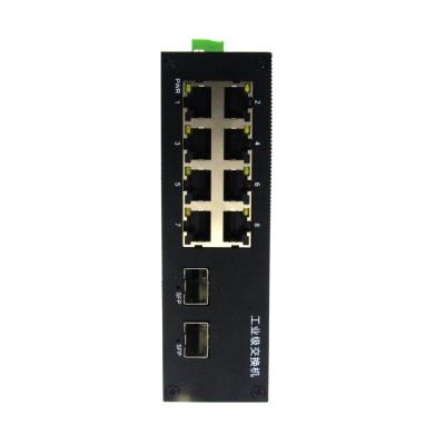 Cina 10-Port DC12~52V 1000M 8 1 SFP Electrical Connect Din Optical Rail Ethernet Unmanaged Industrial Switch 20Gbps in vendita