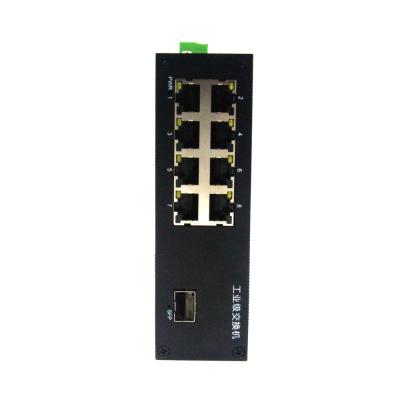 China 9-Port DC12~52V 1000M 8 1 Electrical SFP Connect Din Optical Rail Ethernet Unmanaged Industrial Switch 20Gbps à venda