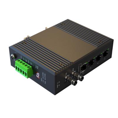 Китай 4*10/100/1000Mbps RJ45 Ports 1*1000BaseFX 1*9 Ports AC 85V-265V Input 5-Port Gigabit Ethernet Unmanaged Switch 14Gbps Industrial продается