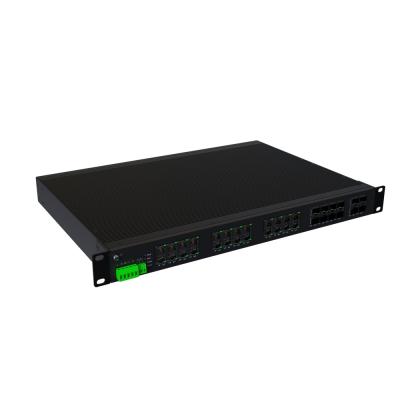 中国 Redundant Dual Inputs 250W POE+ 1000M LACP 85-265VAC 8 SFP 24 Ports RJ45 4 10GS FP+ L3 Industrial Ethernet Network POE Switch 販売のため