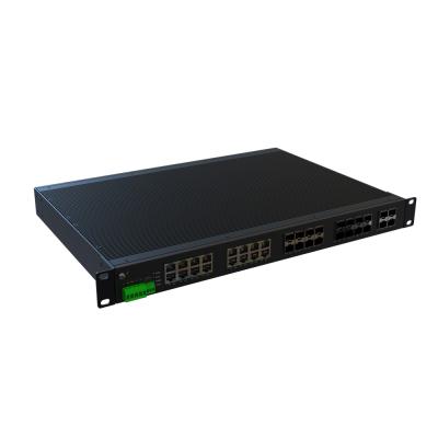 中国 Redundant Dual Inputs 250W POE+ 1000M LACP 85-265VAC 16 SFP 16 Ports RJ45 4 10GS FP+ L3 Industrial Ethernet Network POE Switch 販売のため