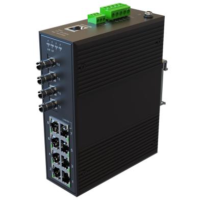 China LACP 1000M 10 Port POE RJ45 2 Ports DC 44-57V 90W 8 POE Ports 1*9 Managed Industrial Ethernet Switches Te koop