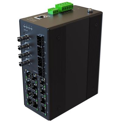 Cina LACP OEM DIN Port Full Rail DC12-57V 18 Gigabit Managed Industrial Ethernet Switch in vendita