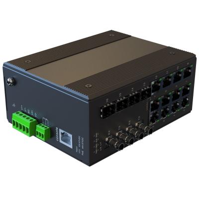 Cina LACP 18 Port Din Rail Full OEM DC12V 24V 48V Gigabit Managed Industrial Network Switches in vendita