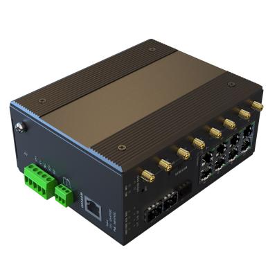 中国 LACP WIFI 5G/2.4G Antenna 1 Channel LTE 4G/5G Dual Band DC 12V-57V 100M 11 Port 8 RJ45 3 SFP Ethernet Wireless Industrial Switch 販売のため