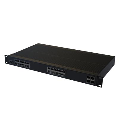 Chine LACP L3 1000M Layer 28 Port Redundant Dual Inputs 85-265VAC 24 RJ45 4 SFP+ 10G Ethernet Industrial Network Switches à vendre