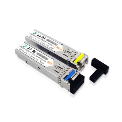 Chine FTTx Brand Mode 1.25G Compatible Single Industrial BiDi 20km Tx1310/Rx1550nm Tx1550/Rx1310nm DDM SFP Fiber Optic Module à vendre