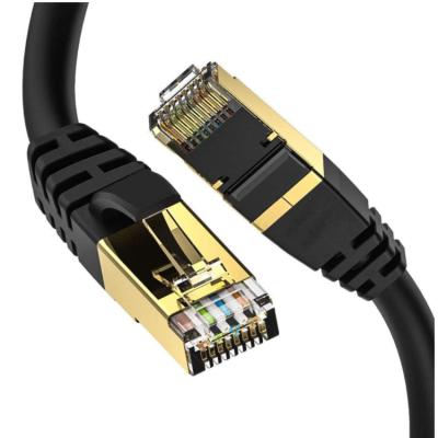 China CAT 8 FFTP Ethernet Cable 40GBase-T 28AWG Gold Plated Double-Shielded Copper Core High-Speed ​​QD C8-F/F28-R-BK for sale