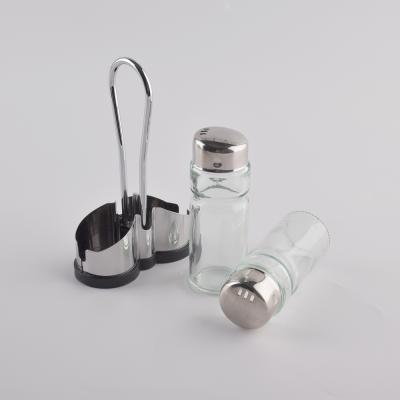 China Free Sample Viable Factory Wholesale Glass Salt Shaker Restaurant Seasoning Bottle Set 40 Ml for sale