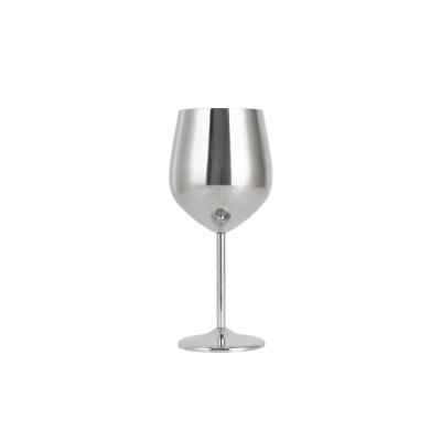 China New unbreakable classic/postmodern steel cup wine tumblers stemmed wine glass for red white wine stemware for sale