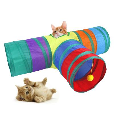 China Wholesale Rainbow Stocked Cat Toy Tunnel Plush Rat Pet Products Cat Toy Ball Cat Toy Interactive 21/22 Piece Set for sale