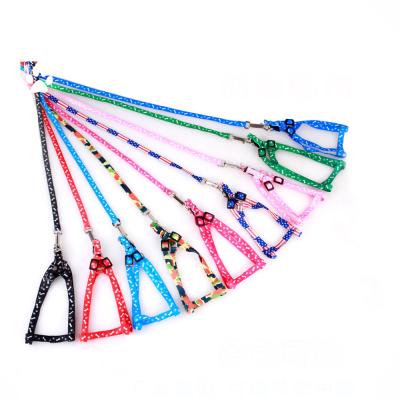 China Wholesale Stocked Dog Led Soft Printed Leash Collar Rope Cat Dog Harness And Leash for sale