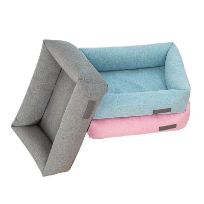 China Dropshipping Rectangle Pet Bed Sofa Warm Nest Modern Washable Soft Breathable Pet Beds for sale