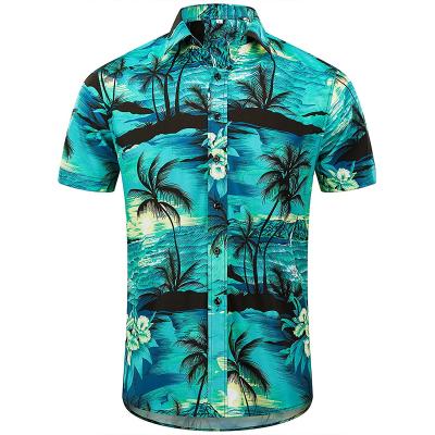 China Anti-pilling Men's Hawaiian Shirt Camisa Beach Shirts Summer Short Sleeve Male Casual Masculina Printed Hawaiian Shirts for sale