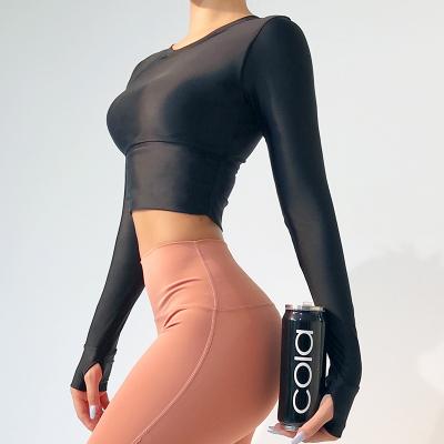 China Breathable Long Sleeve Yoga Shirts Sport Culture Gym Top Sports Wear Women Push Up Running Full Sleeve Clothes Fitness Yoga Tops for sale