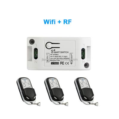 China IOT Security Wifi Receiver 433Mhz RF Switch 220V 110V 1CH Relay Controller Home Wall Panel Switches Wireless Remote Control Transmitter for sale