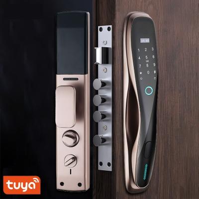 China Tuya Wireless Door Lock Aluminum Alloy WiFi Fingerprint Password RFID Card Key Wireless Remote Control App Unlock Smart Life for sale