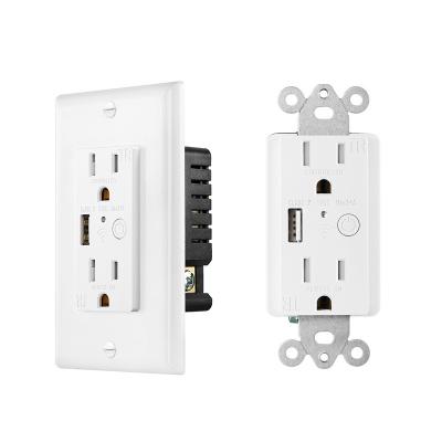 China Tuya Smartlife Wall Outlet 15A Dual Output Dual USB Support Canada Wifi Standard Google Home Residential/General Purpose for sale