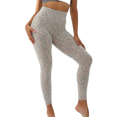 China New Design Peach Bubble Jacquard Hip Running Sportswear Yoga Pants Breathable Colorful Spandex Gaiters For Woman for sale