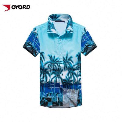 China Breathable Gender And Adults Age Grade Mens Hawaiian Polyester Shirts for sale