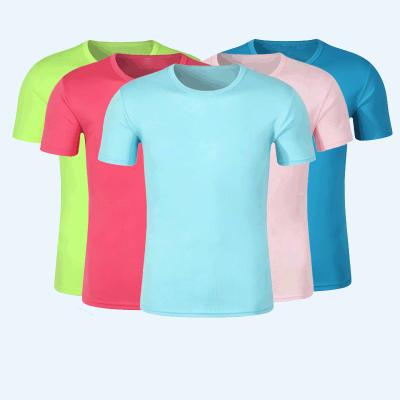 China Wholesale Fitness Men Women Fitness Shirt Anti-Wrinkle Sports T-shirts Breathable Quick Dry T-shirt Gym Training Running Outdoor Unisex Jogging for sale