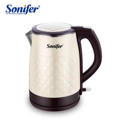 China 360 Degree Base Stainless Steel Home Tea Maker Cordless Plastic Electric Kettle 220V 1.8l Rotation Sonifer Maker SF-2025 for sale