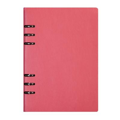 China Custom A5 Ring Planner Diary 6 Ring Binder Pink Loose Leaf Canvas Hardcover Cloth Canvas Hardcover Book Binding Planner for sale