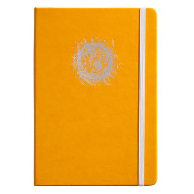 China Hardcover China Factory Custom Printing Hardcover Yellow PU Leather Cover Big Dot Grid 68g Tomoe River Paper Journal Notebook for sale