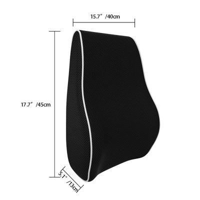 China Memory Lightweight Breathable Memory Foam Car Lumbar Support Back Chair Cushion for sale