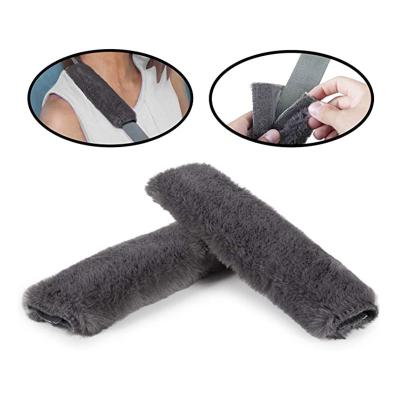 China Faux Sheepskin Fabric 14cm X 5cm Wholesale Color Optional Faux Sheepskin Fabric Car Seat Belt Cover for sale