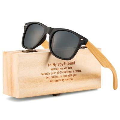 China Fashion Sunglasses 2019 Handcrafted Male Driving Shades Polarized Gafas Sun Glasses Vintage Wood Frame Glasses With Gift Box for sale