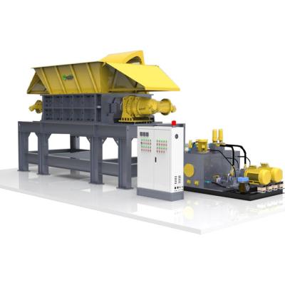 China Heavy duty industrial double shaft waste shredder, scrap car tire shredder machine, metal shredding machine for sale