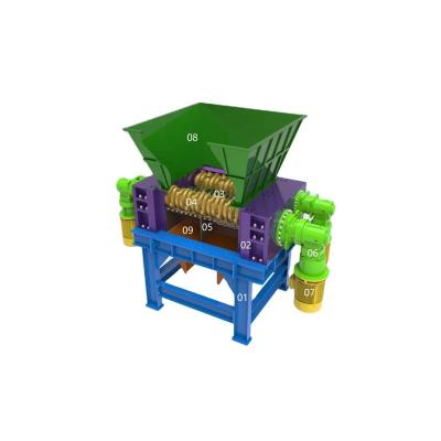 China Other Automatic Recycling Machine Household Waste Smash 4 Shaft Plastic Wood Rubber Shredder for sale