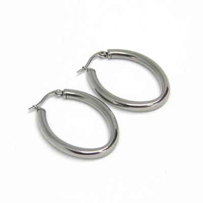 China High Quality Woman's Stainless Steel Simple Cavity Egg Shaped Earrings Titanium Steel Accessories for sale