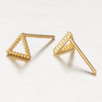 China High quality personality solid geometry oblique triangle stud earring fashionable copper copper geometric earring for sale